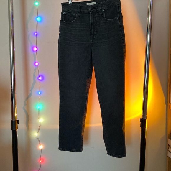 Madewell The Perfect Vintage Crop Jean 27 black high rise waist - Picture 7 of 13